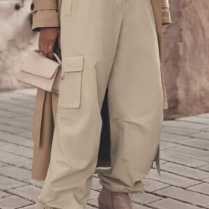 Drawstring Roomy Leg Cargo Pant