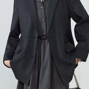 Classic Striped Notch Blazer