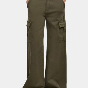High Waist Drawstring Pocket Utility Pant