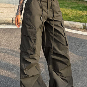 Military Green High-Waisted Utility Pant